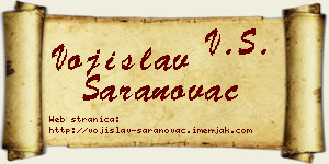 Vojislav Saranovac vizit kartica